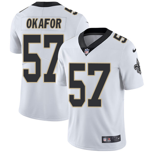 Nike Saints #57 Alex Okafor White Men's Stitched NFL Vapor Untouchable Limited Jersey - Click Image to Close